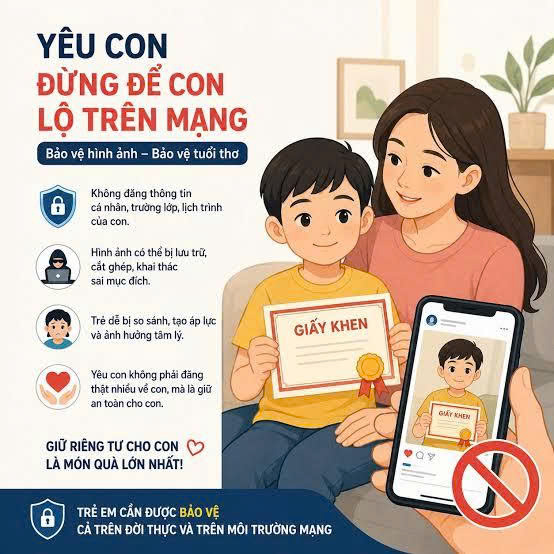 đăng ảnh con lên mxh